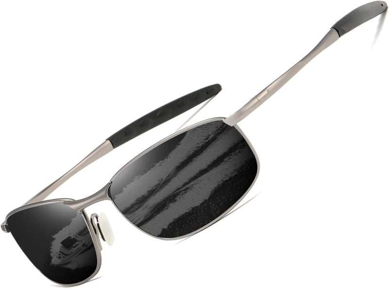 AEVOGUE Polarized Sunglasses For Men Rectangle Metal Frame Retro Sun Glasses AE0395 - Image 1